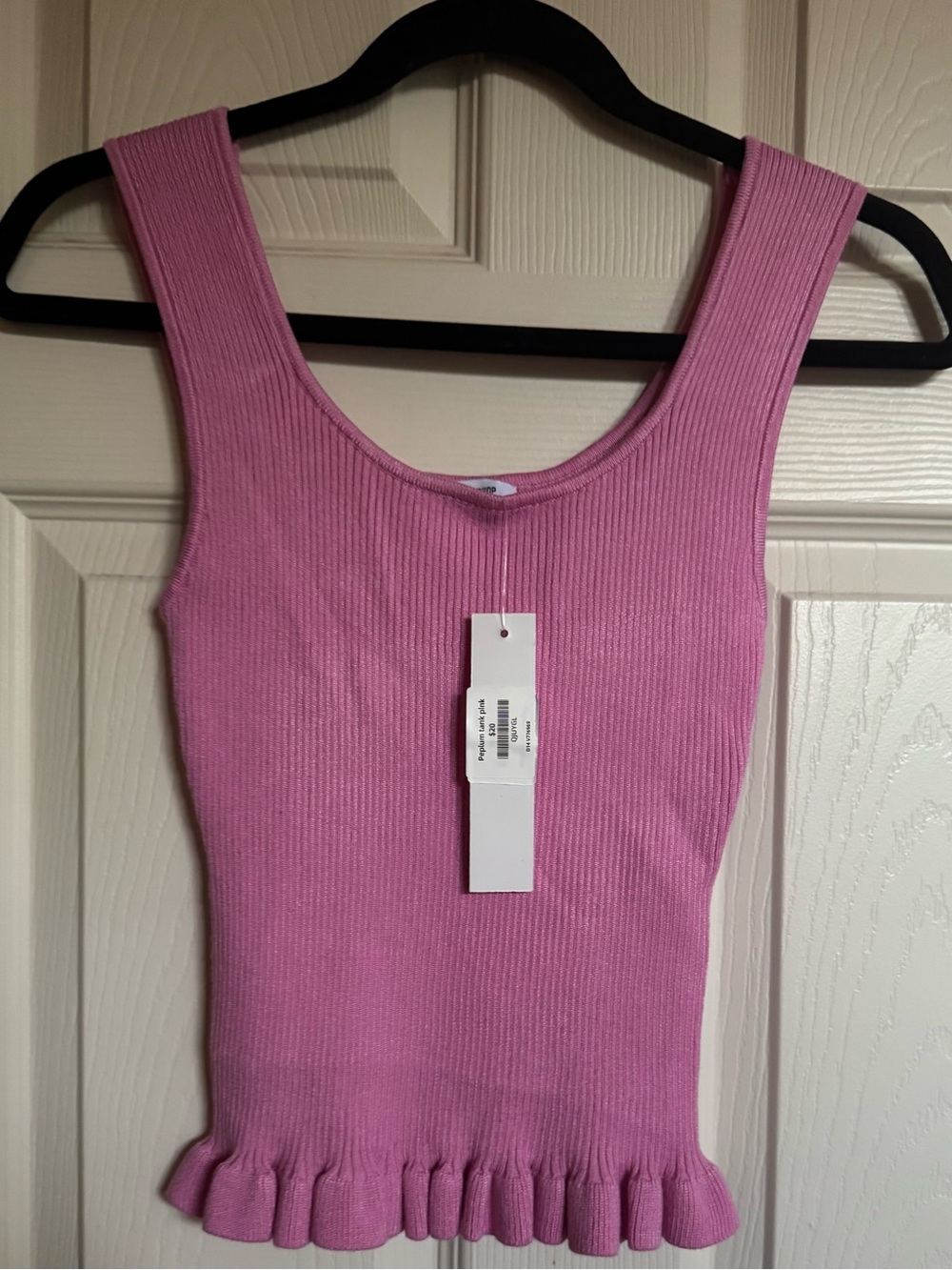 NWT The Workshop Pink Ribbed Ruffle Hem Tank Top, Various Sizes